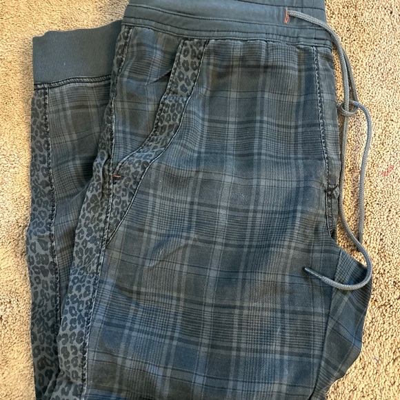 Anthropologie Plaid and Leopard Print pants - Picture 2 of 6